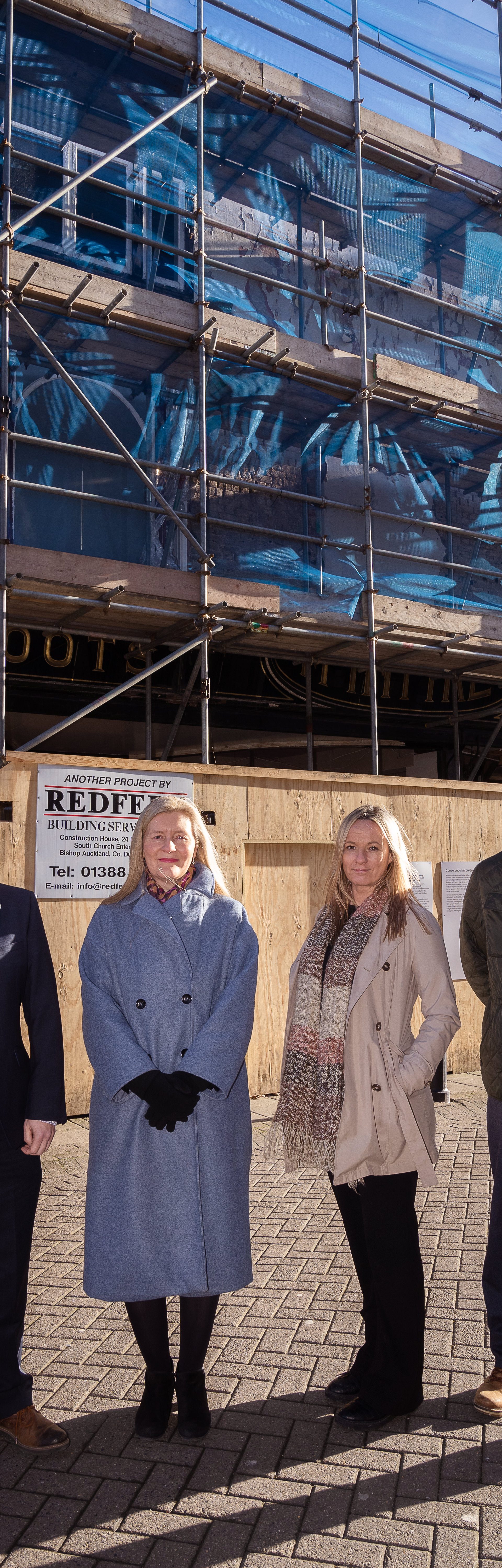 Jules Brown from Historic England, Natalie Davison-Terranova Principle from Bishop Auckland College, Kathryn Watson from Durham County Council, Bryan Harris from Durham County Council