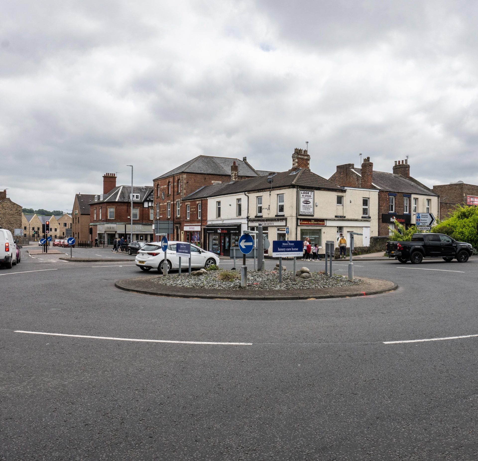 Photograph including image of roundabout on A689