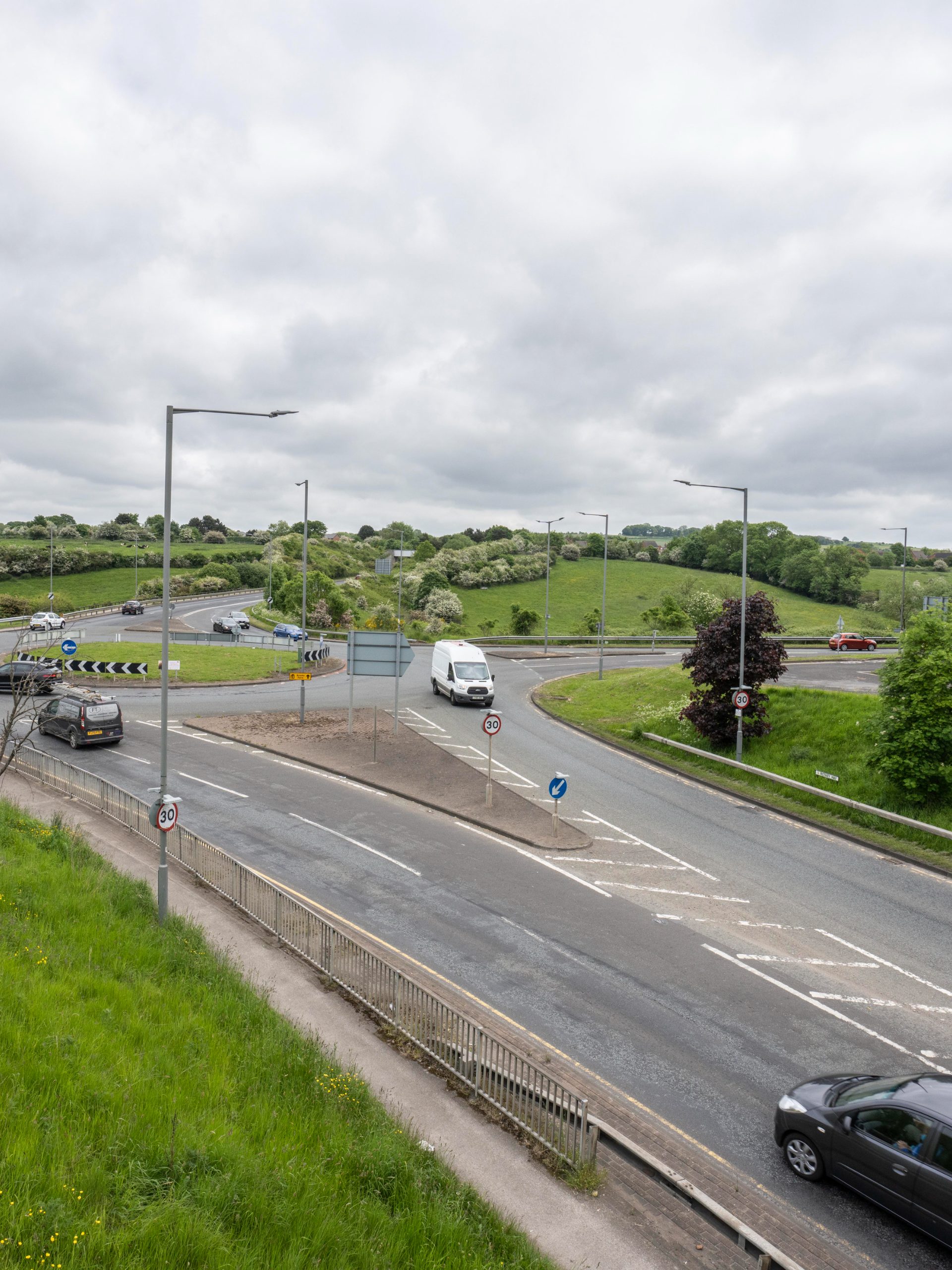 Photograph showing roundabout on A688 South Church Road