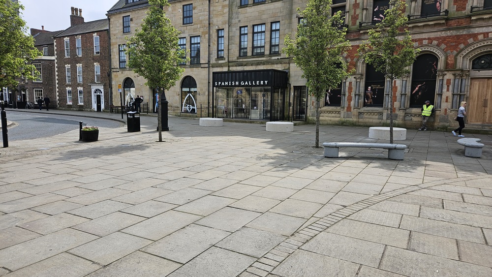 New concrete seating outside the Spanish Gallery