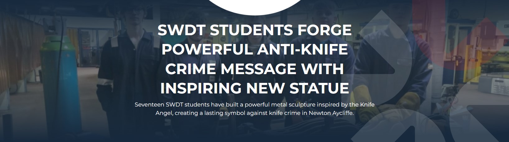Image of students from SWDT creating new statue