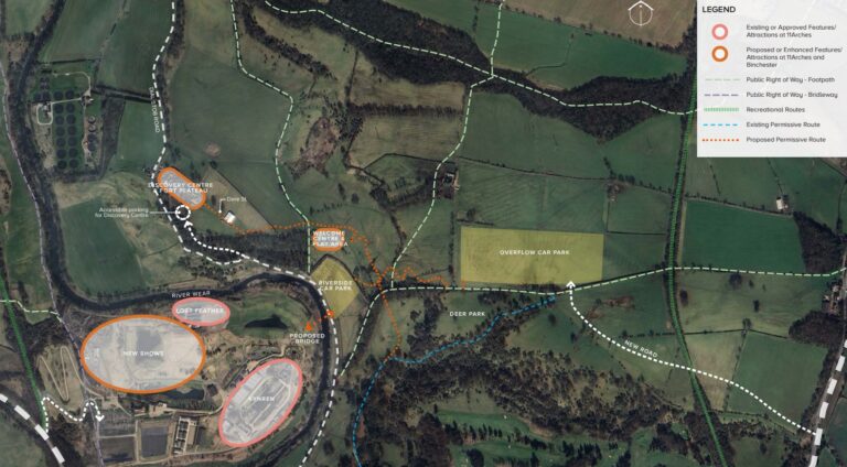Aerial map displaying the area for the development for Bishop Gateway