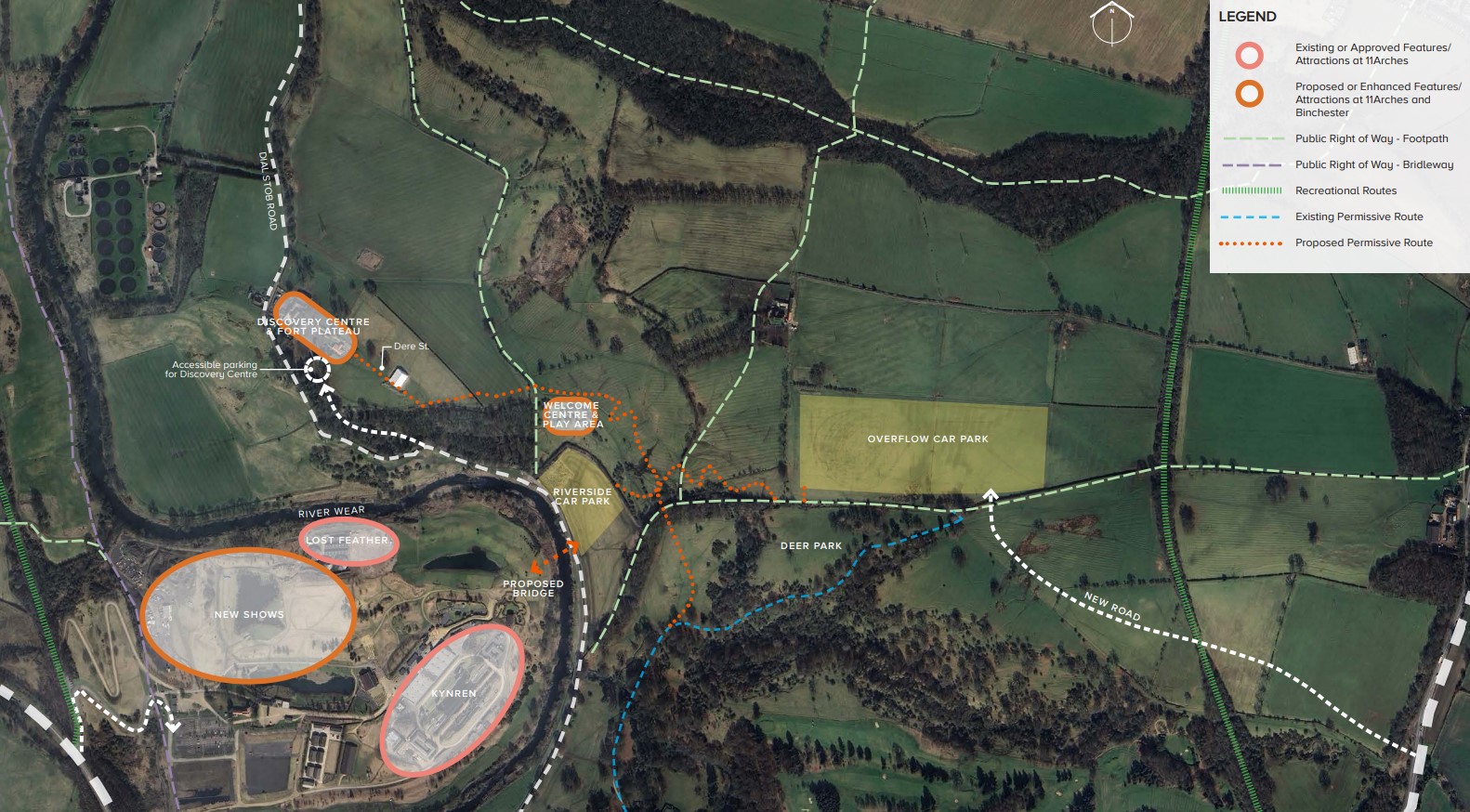Aerial map displaying the area for the development for Bishop Gateway