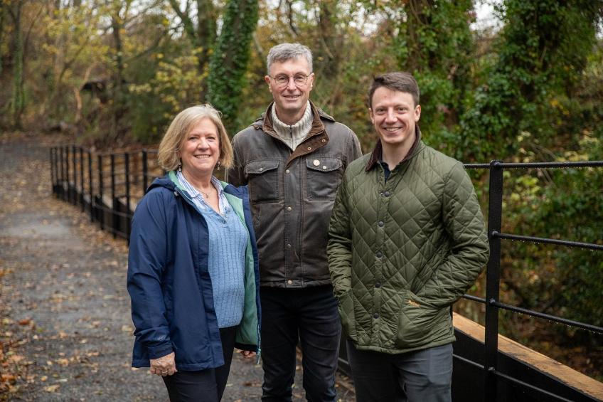 Left to right: Lee McFarlane, Niall Hammond and Cllr Tim McGuinness at the Stockton and Darlington Railway inclines